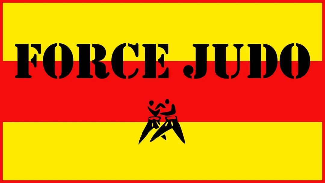 Force Judo - red and yellow banner